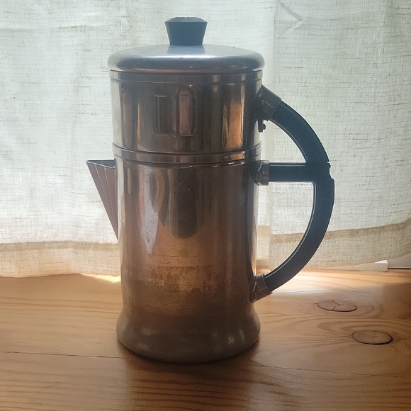 Stainless Steel Coffee Percolator with Black Handle - Picture 1 of 5
